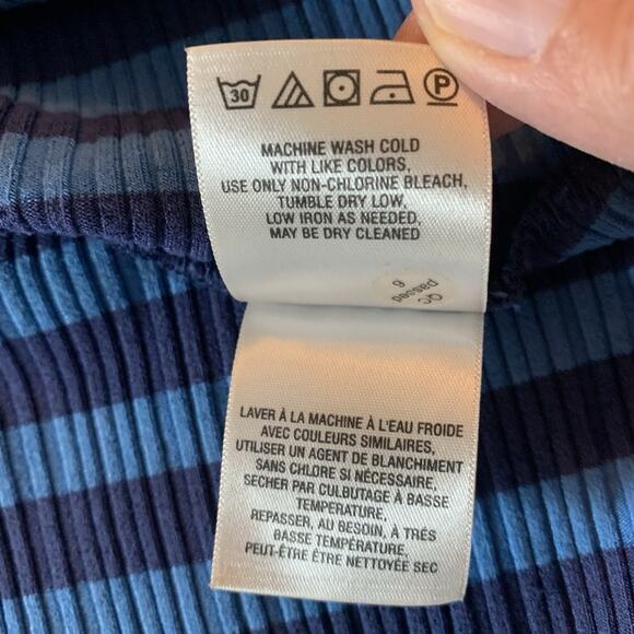 Anthropologie Maeve Bisevo Ribbed Blue Tank Dress Striped Maxi Dress Size XL - Picture 15 of 15